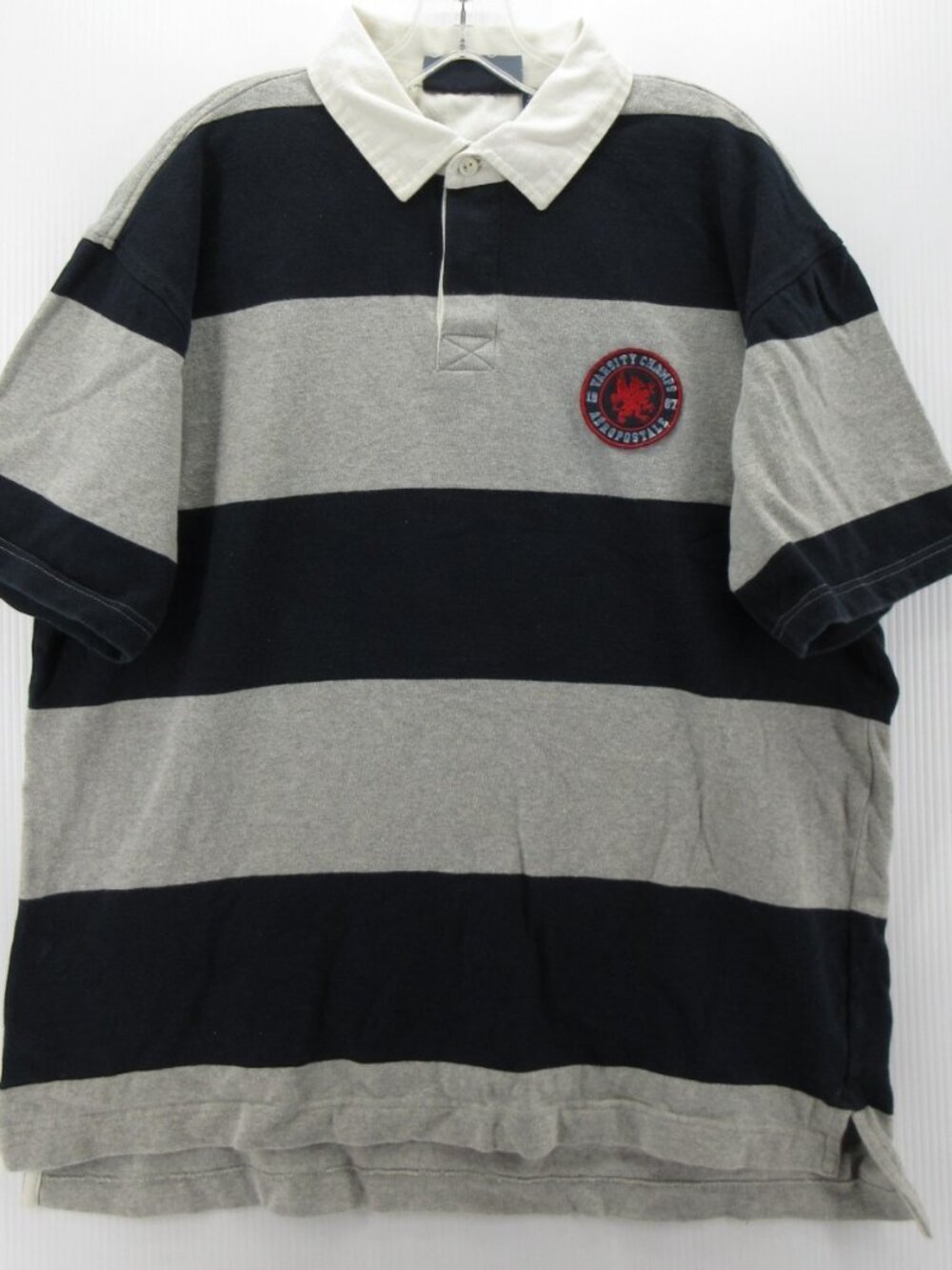 VGT Aeropostale Polo Rugby Shirt XL Varsity Crest Striped Y2K Preppy